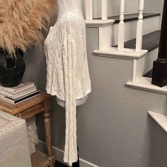 Free People White Knit Robyn Cardi Bright White Size XL - Picture 6 of 9